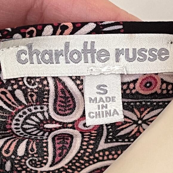 VTG 90s CHARLOTTE RUSSE Retro Medallion Print Semi Sheer Shift Dress SZ S - Picture 9 of 11